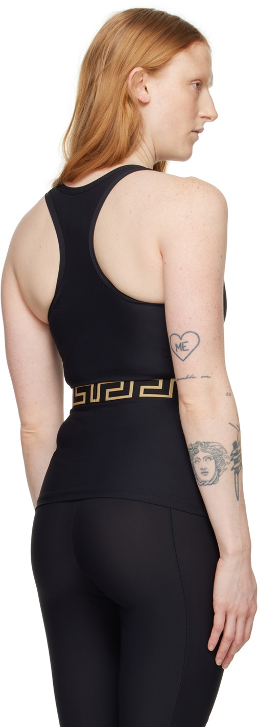 Versace Underwear Black Greca Border Tank Top