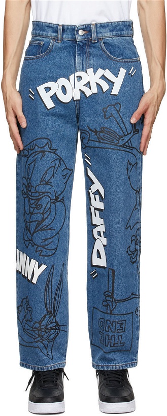 Photo: GCDS Blue Looney Tunes Edition Ultrawide Jeans