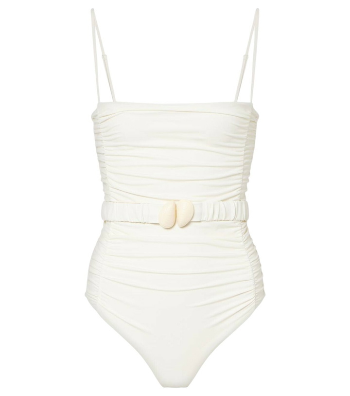 Photo: Johanna Ortiz Whispering Tides belted swimsuit