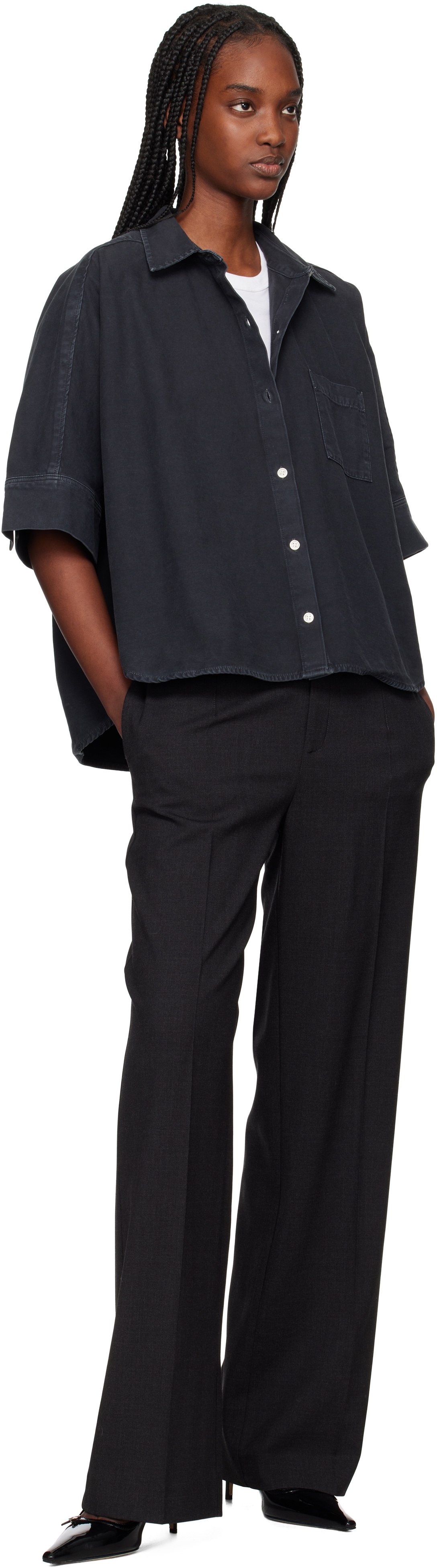 Citizens of Humanity Black Claire Origami Shirt Citizens of Humanity