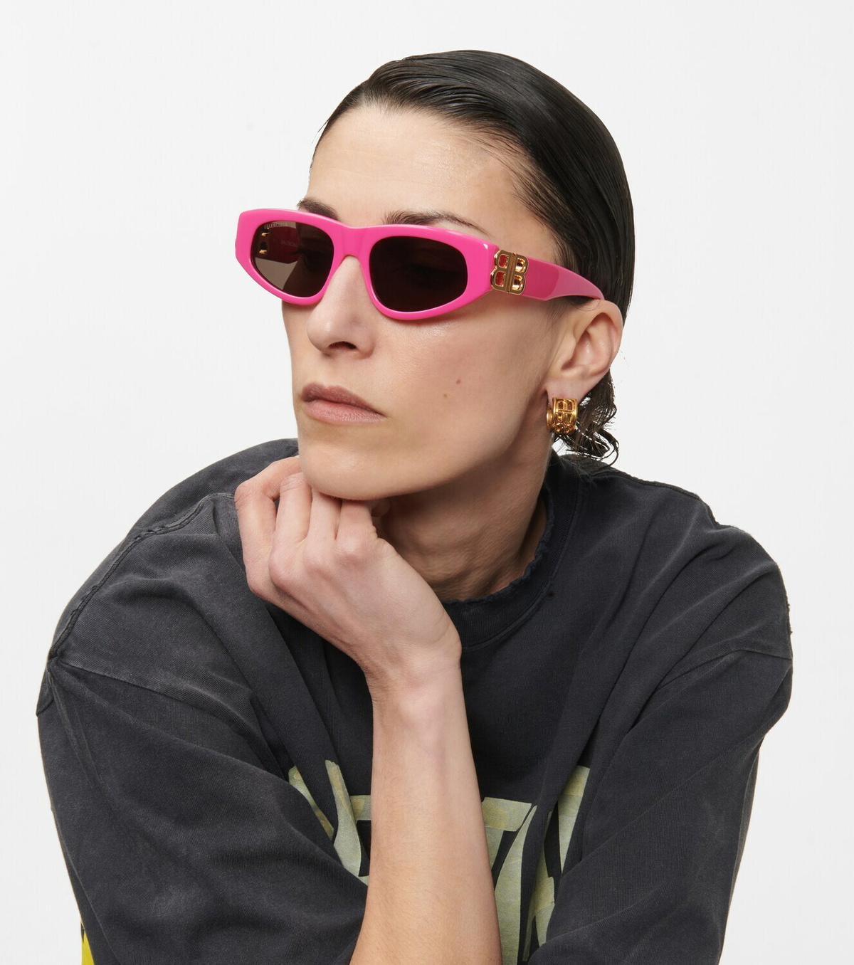 ◆SALE◆直営店◆【BALENCIAGA】Dynasty キャット サングラス Dynasty Rectangle Sunglasses in Black | Balenciaga US