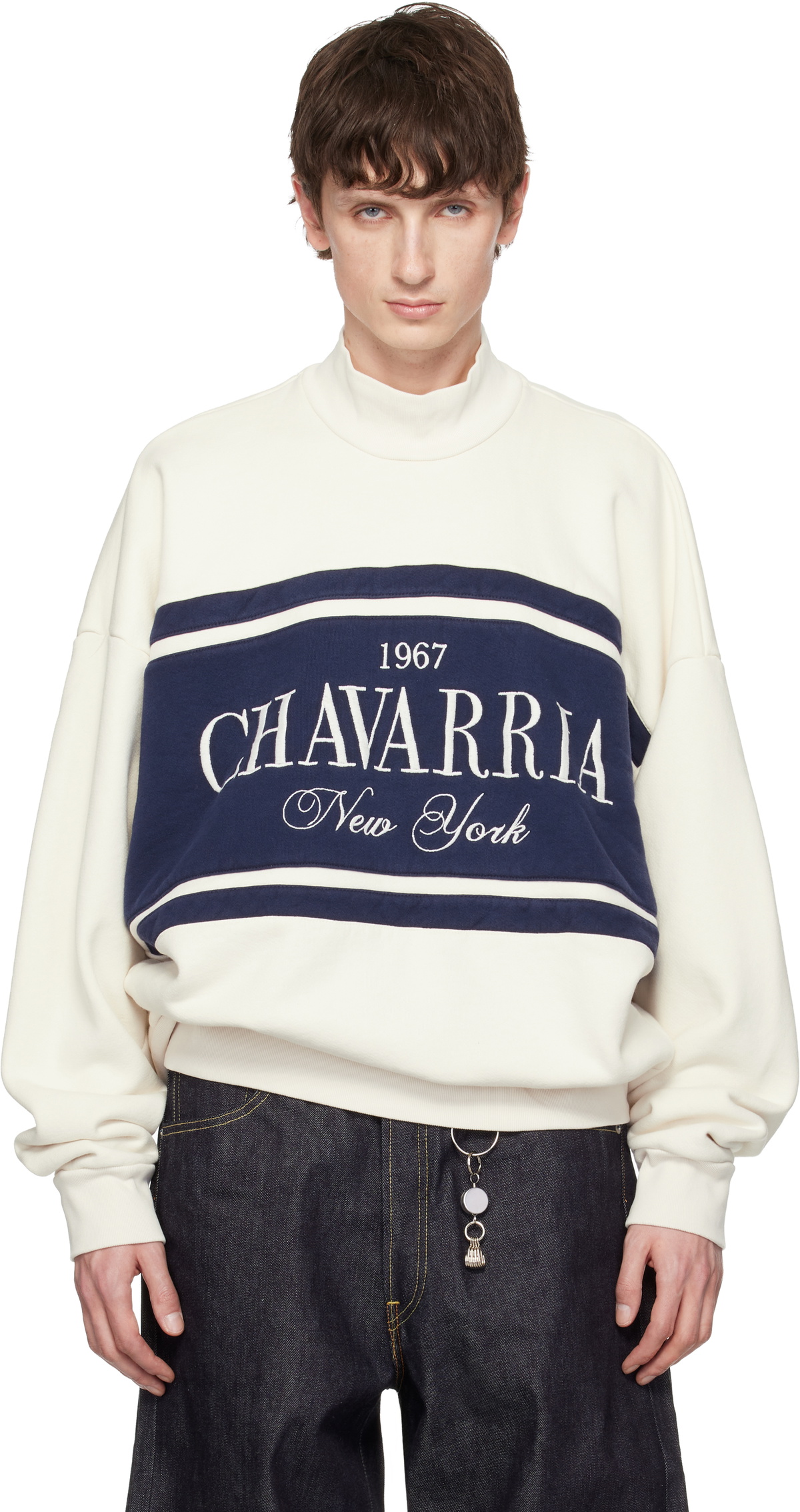 WILLY CHAVARRIA Off-White Chavarria Stripe Gilroy Sweatshirt
