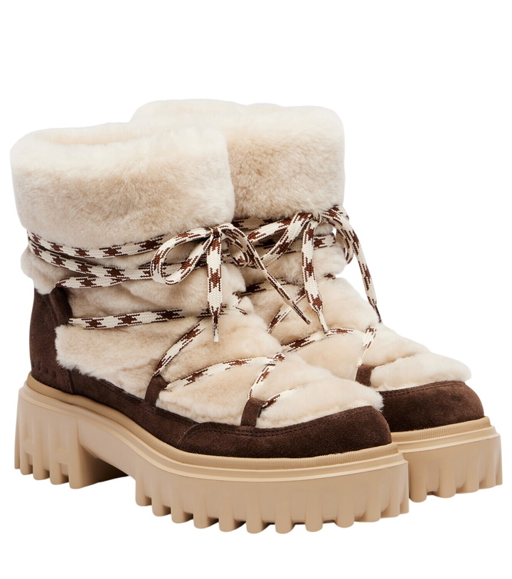 Photo: Hogan Suede and shearling lace-up boots