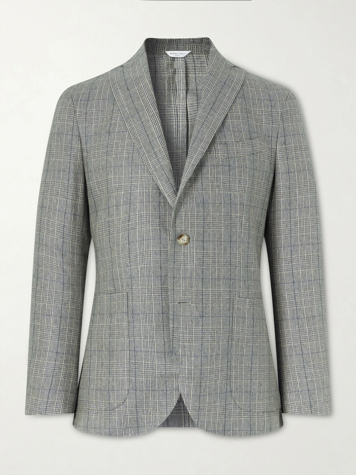 Boglioli - Prince of Wales Checked Silk Blazer - Gray