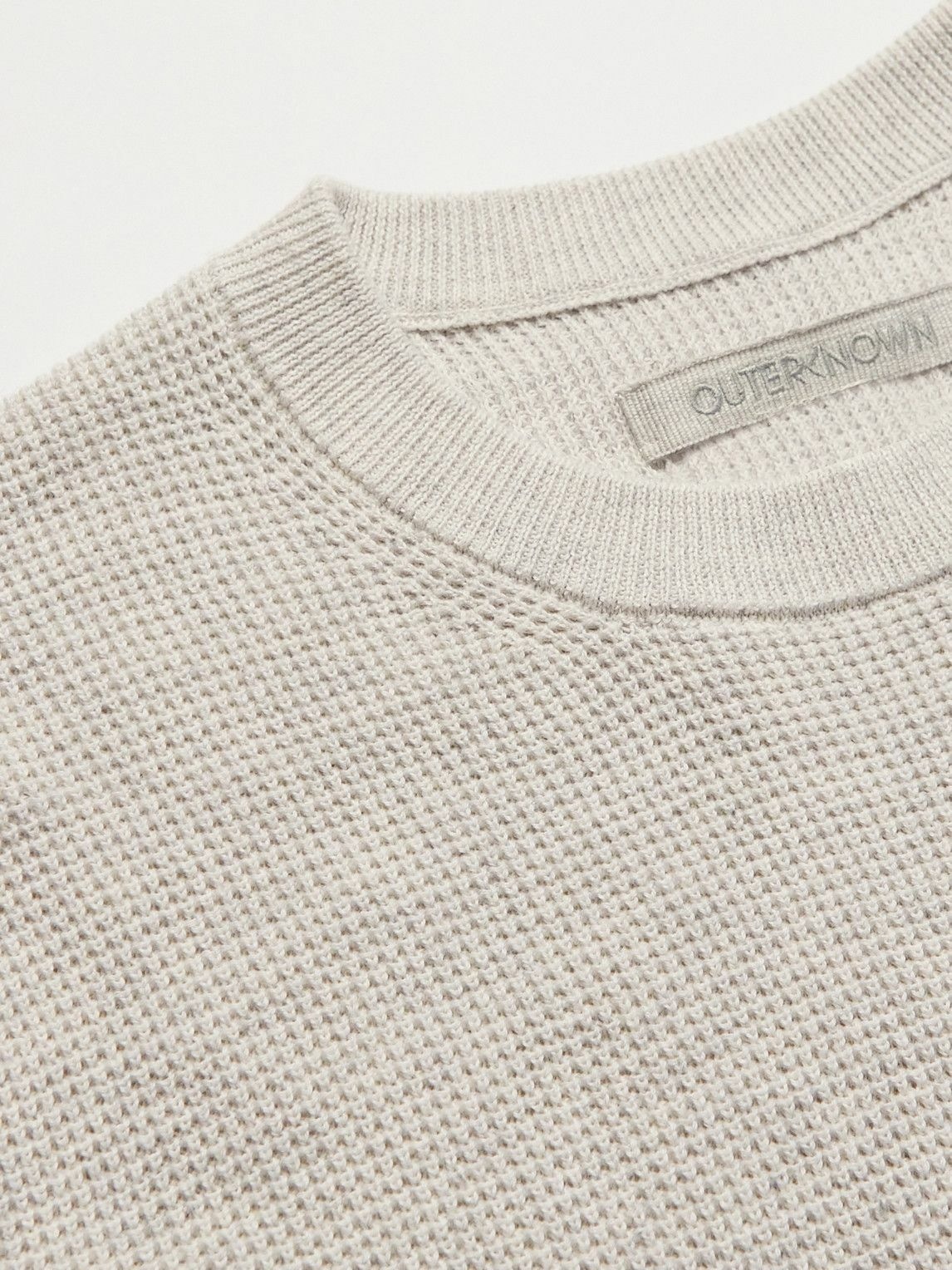 Outerknown - Nostalgic Striped Waffle-Knit Organic Cotton-Blend Sweater ...