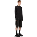 Rick Owens Black and Grey Front Panel Sweater