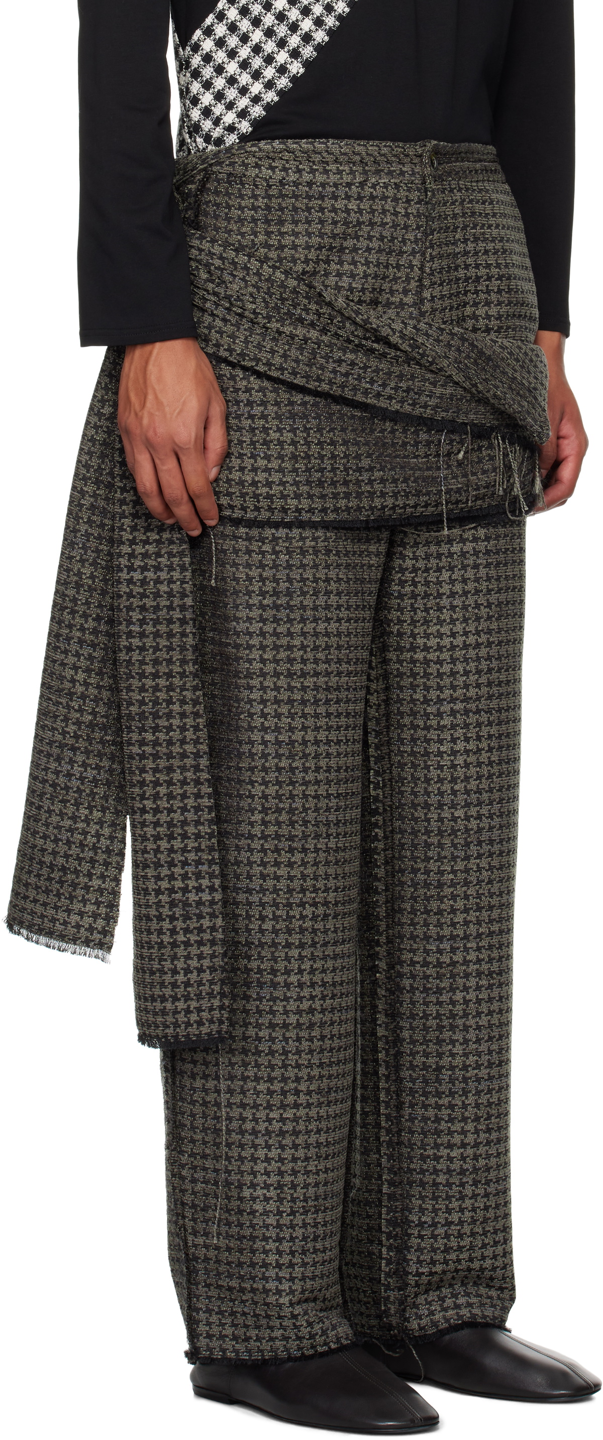 STRONGTHE Black Tied Sarong Trousers