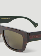 Gucci - Rectangular Sunglasses in Brown