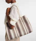 Brunello Cucinelli Monili Medium striped raffia tote bag