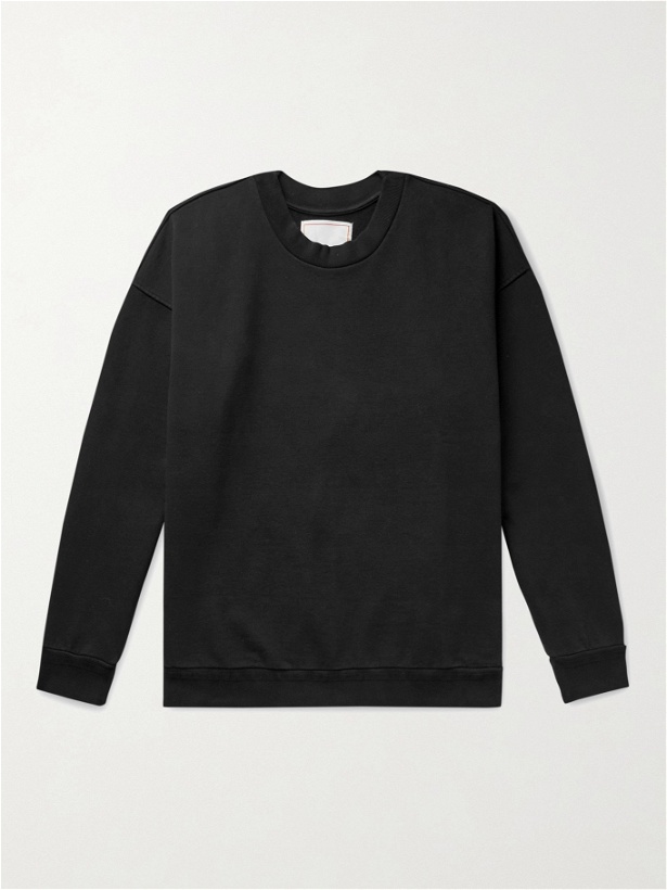 Photo: Jeanerica - Louis Organic Loopback Cotton-Jersey Sweatshirt - Black