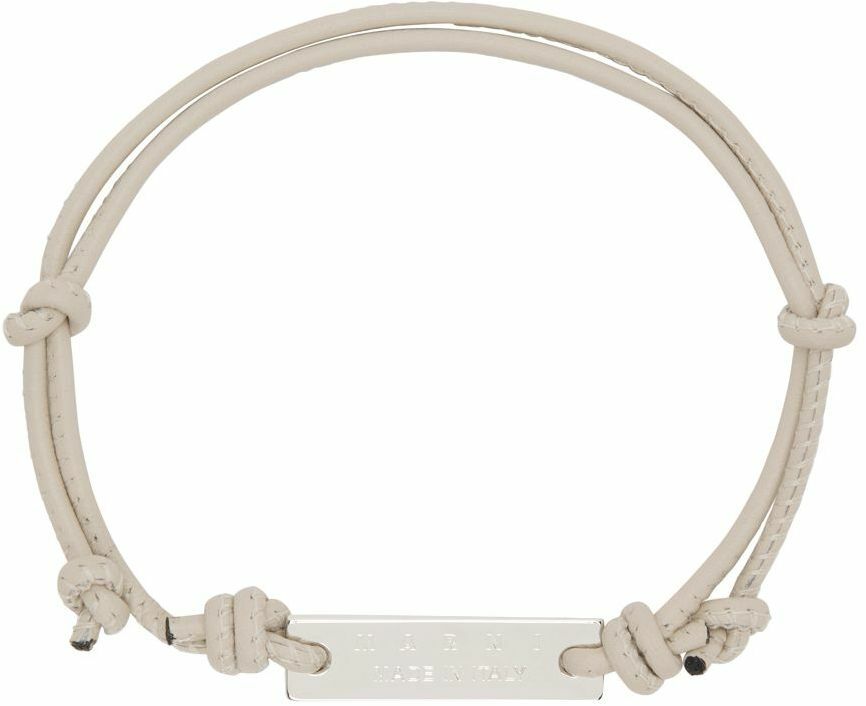 Marni Off-White Leather Bracelet