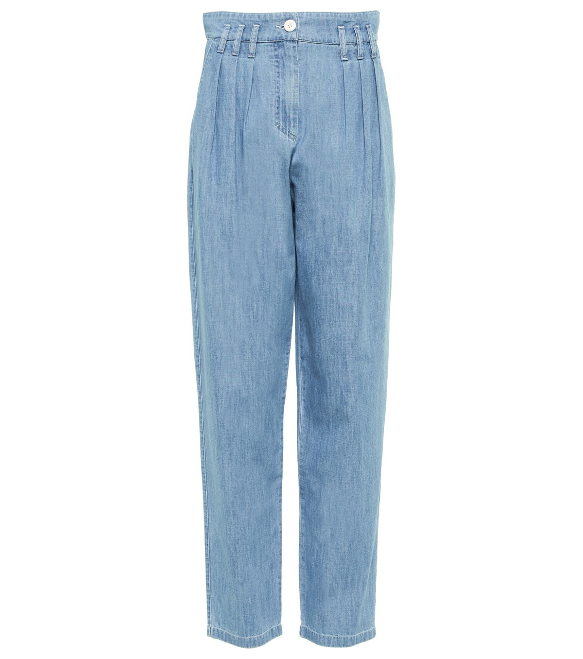 Pleated Tapered Leg Jeans