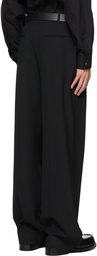 We11done Black One Side Flap Detail Trousers