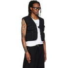 LU'U DAN Black Wadded Cargo Vest