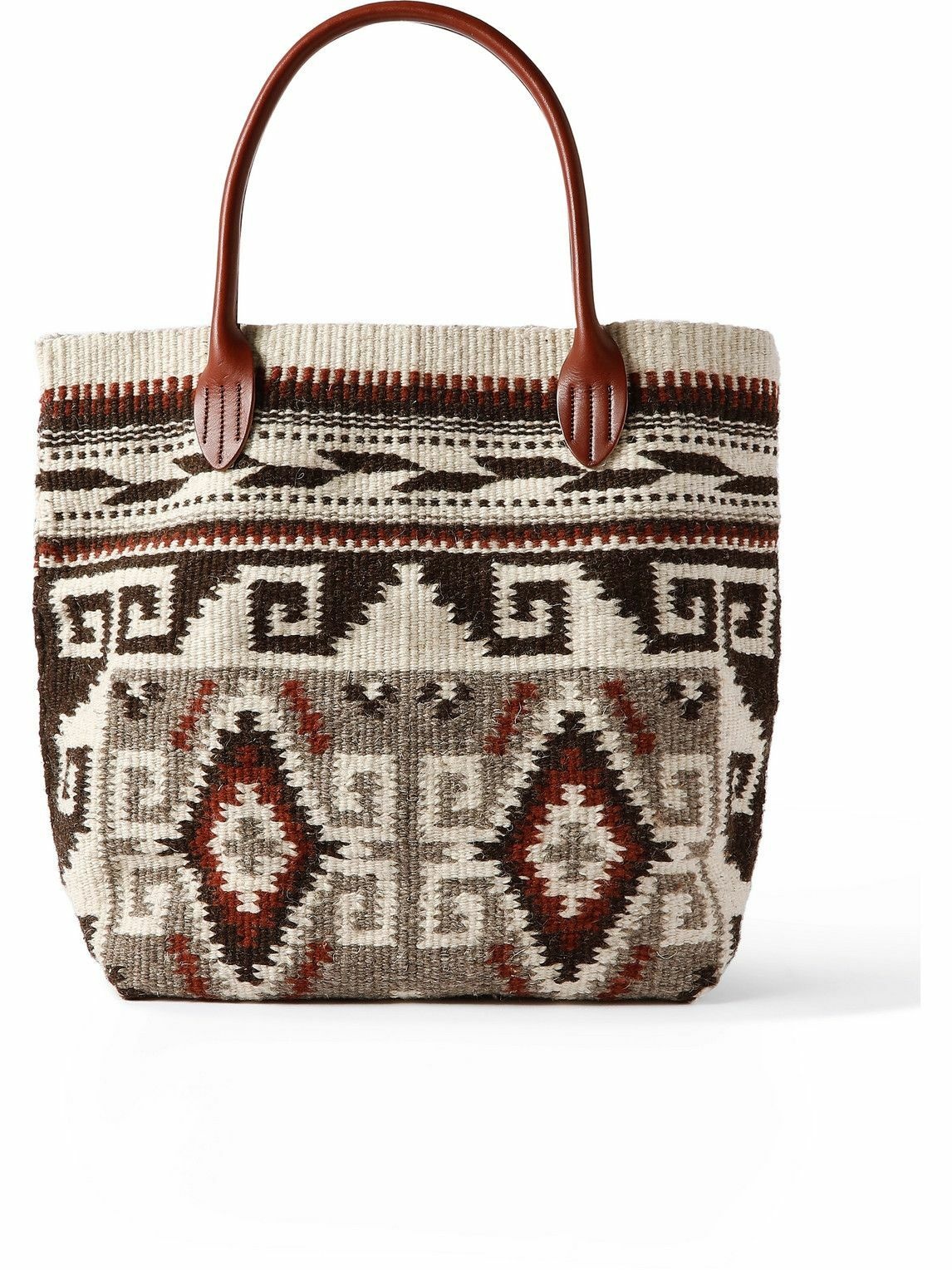 Photo: Chamula - Leather-Trimmed Wool-Jacquard Tote Bag