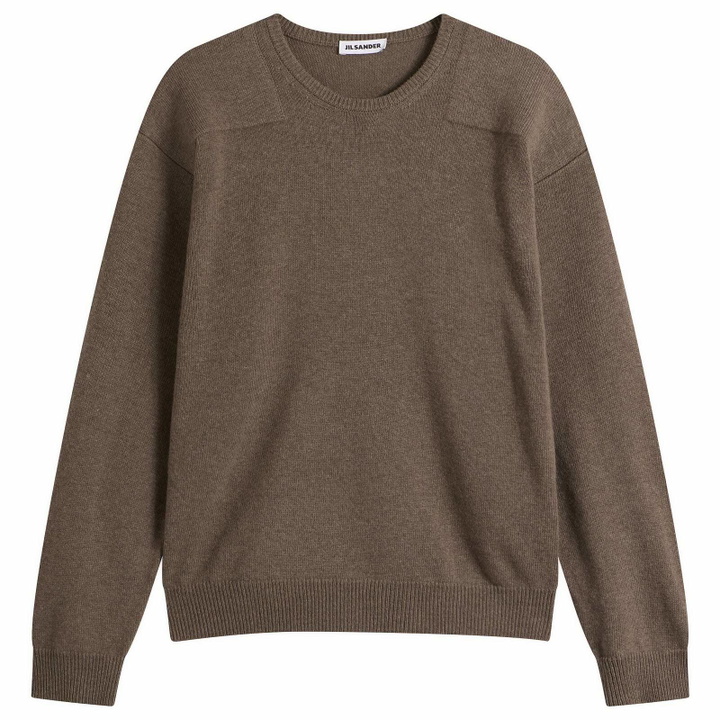 Photo: Jil Sander Men's Wool Jumper with Padded Detail in Brown