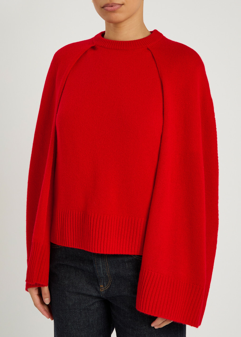 Toteme Cape-effect Cashmere Jumper Red