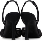 Amina Muaddi Black Camelia Lace Sling 90 Heels