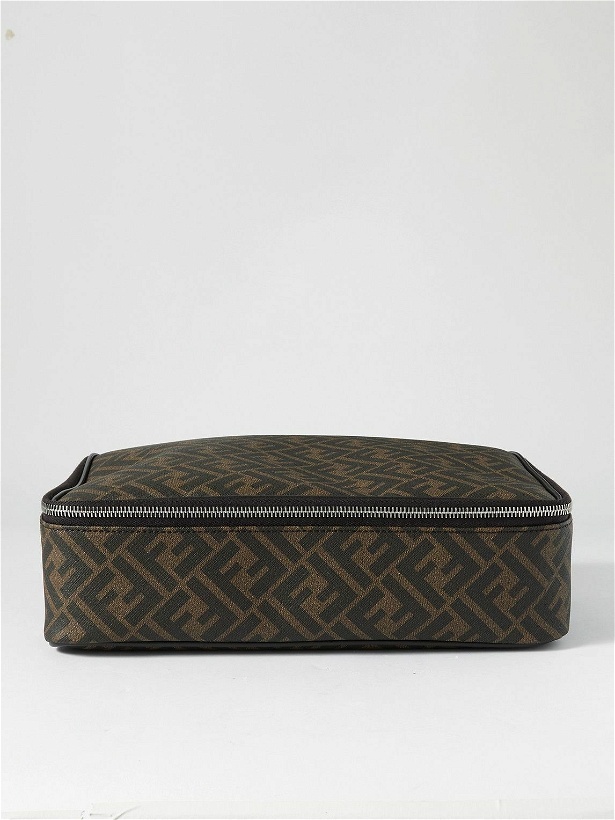 Photo: Fendi - Leather-Trimmed Coated-Canvas Pouch