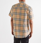 Burberry - Checked Cotton-Poplin Shirt - Neutrals