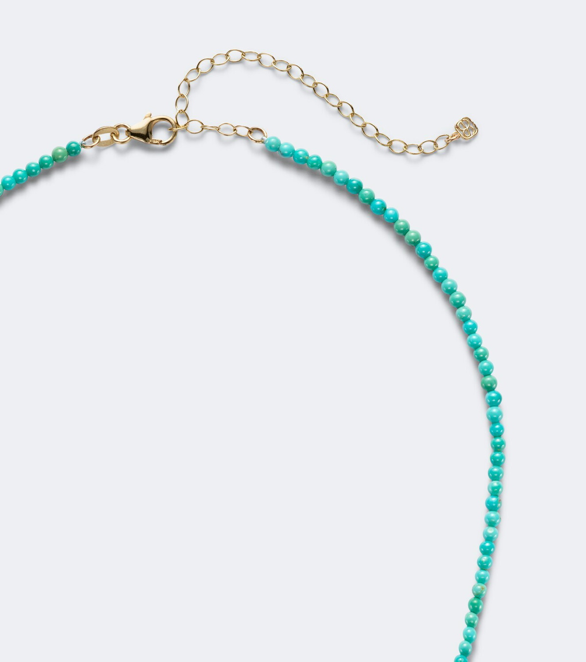 Sydney Evan Icon Heart 14kt gold beaded necklace with turquoise and diamond