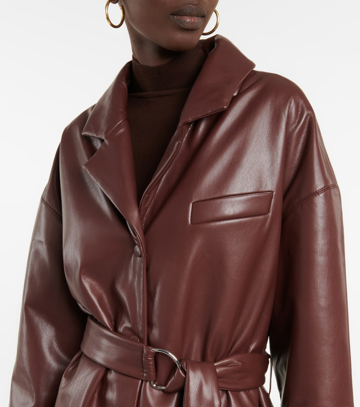 Nanushka - Liban belted faux leather jacket