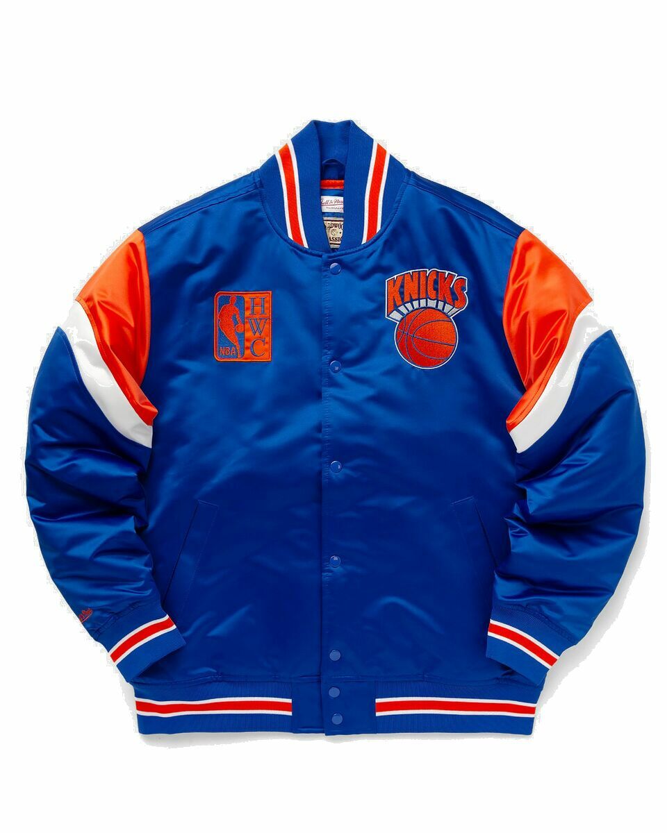 Photo: Mitchell & Ness Nba Heavyweight Satin Jacket New York Knicks Blue - Mens - Bomber Jackets/Team Jackets