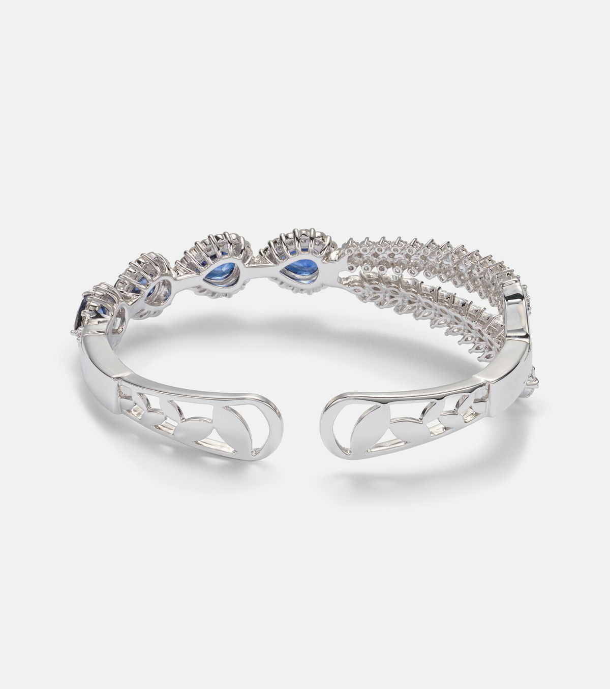 Yeprem Reign Supreme 18kt white gold bangle with sapphires and diamonds