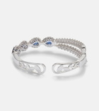 Yeprem Reign Supreme 18kt white gold bangle with sapphires and diamonds