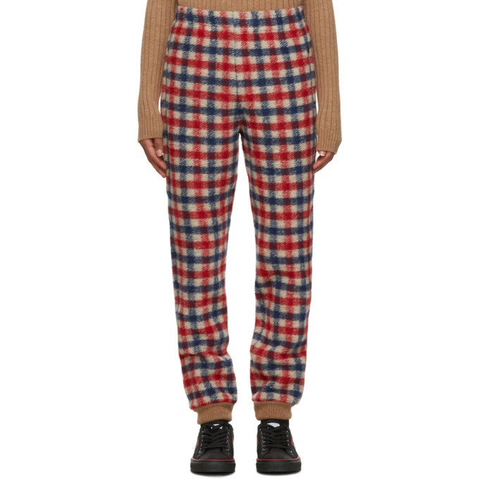 Photo: Gucci Red and Blue Wool Check Lounge Pants