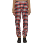 Gucci Red and Blue Wool Check Lounge Pants
