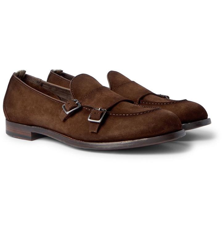 Photo: OFFICINE CREATIVE - Ivy Suede Monk-Strap Shoes - Brown