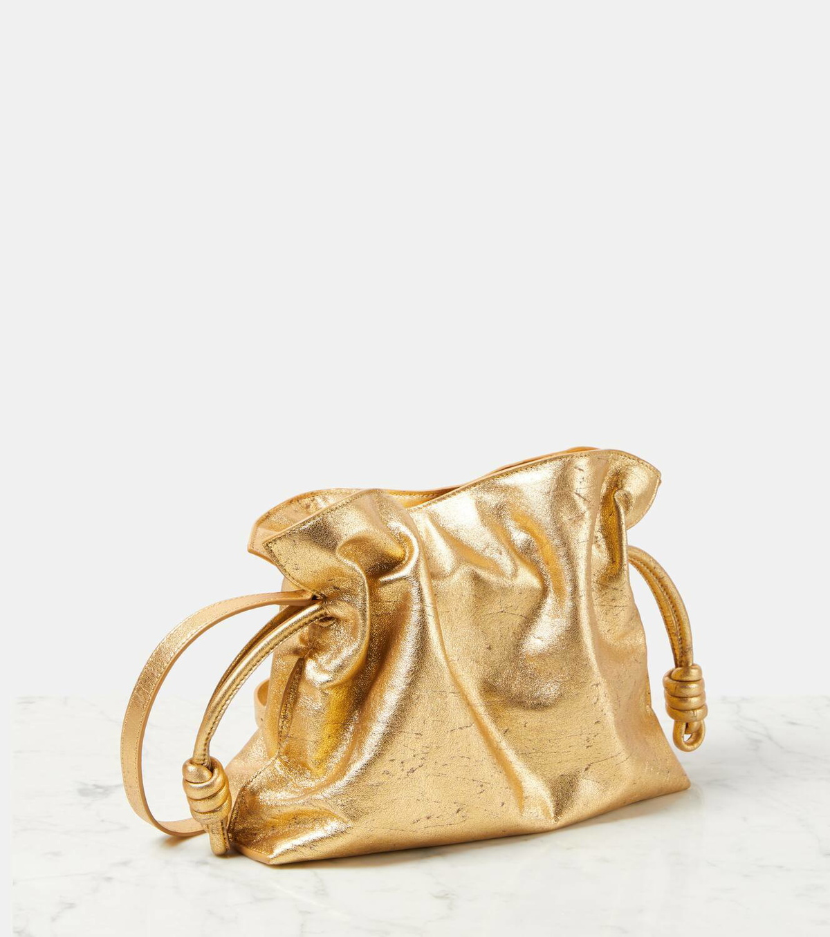 LOEWE Flamenco メタリックレザー クラッチ(ゴールド) Loewe Flamenco metallic leather clutch Loewe