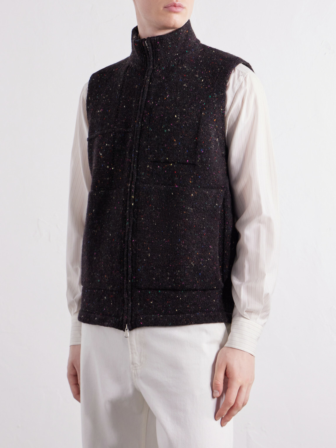Inis Meáin - Lifeline Wool and Cashmere-Blend Gilet - Brown