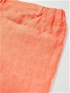 120% - Straight-Leg Linen Bermuda Shorts - Orange