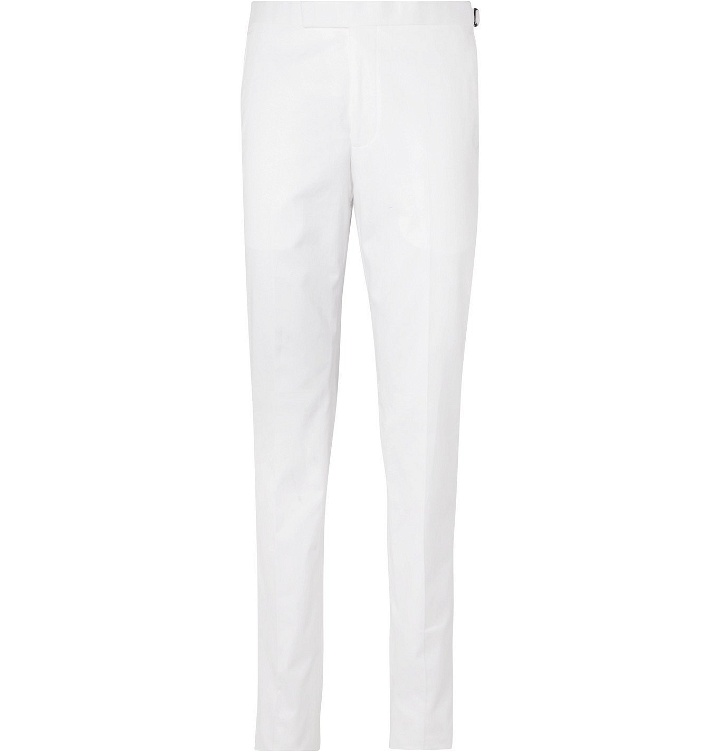 Photo: Richard James - Slim-Fit Cotton-Twill Suit Trousers - White