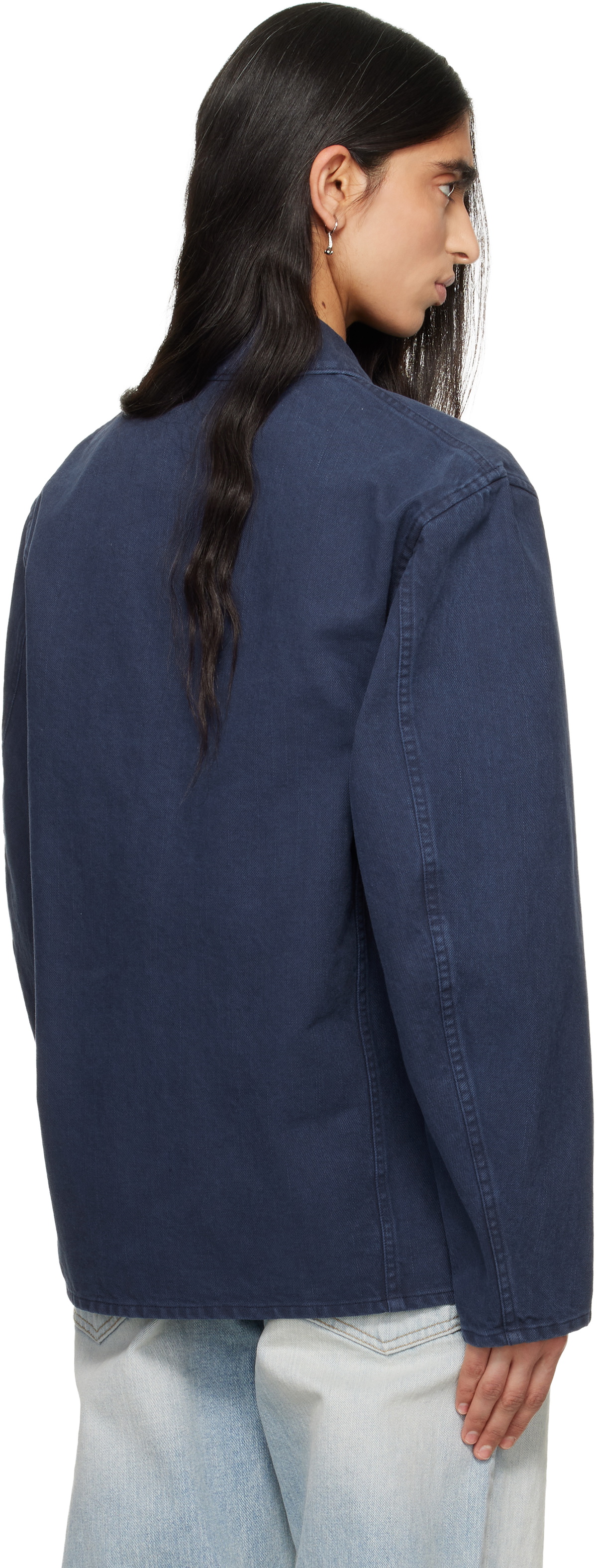 TONYWACK Purple Garment Washed Cotton Utility Jacket