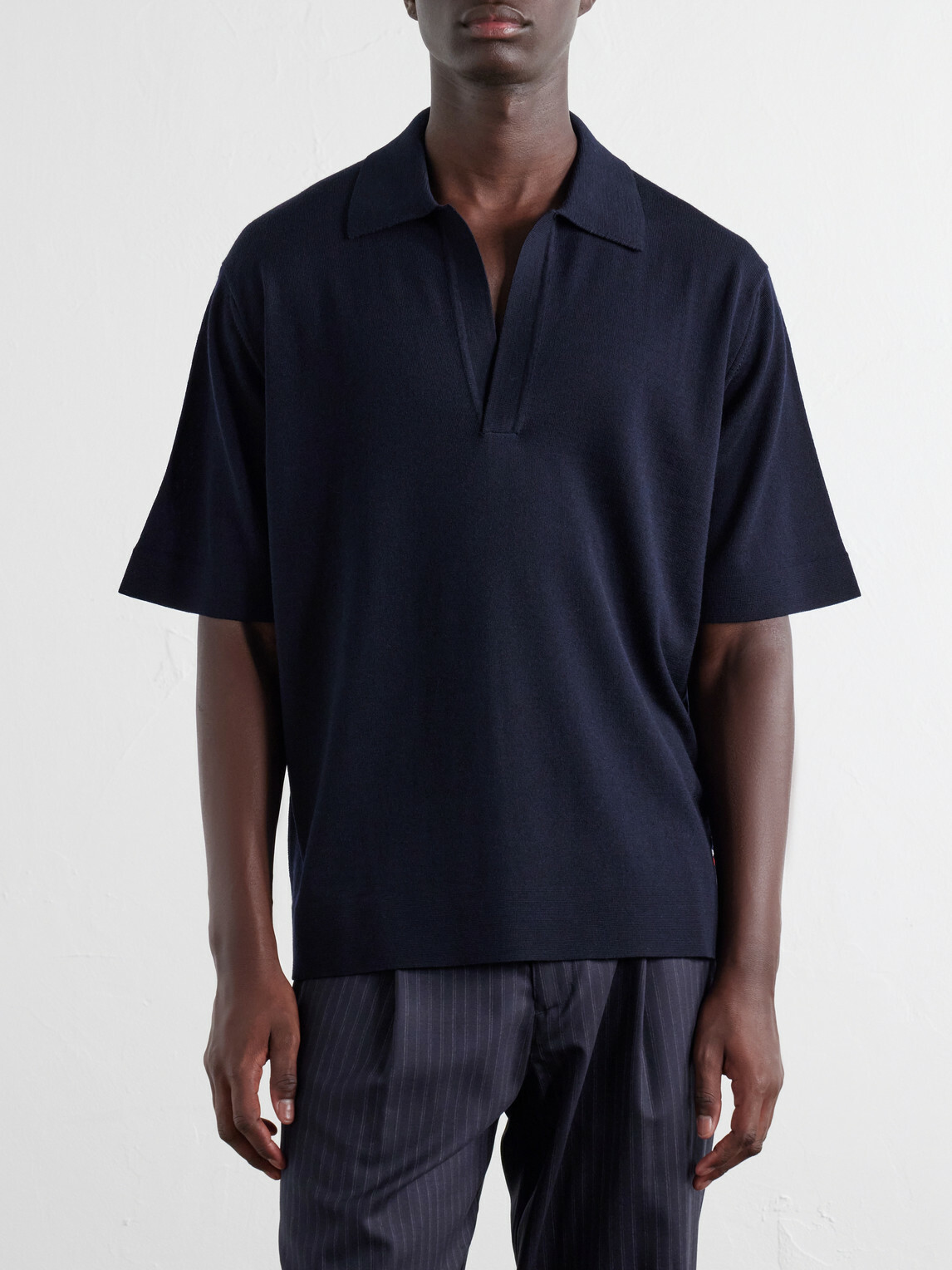 Orlebar Brown - Raffertie Merino Wool Polo Shirt - Blue