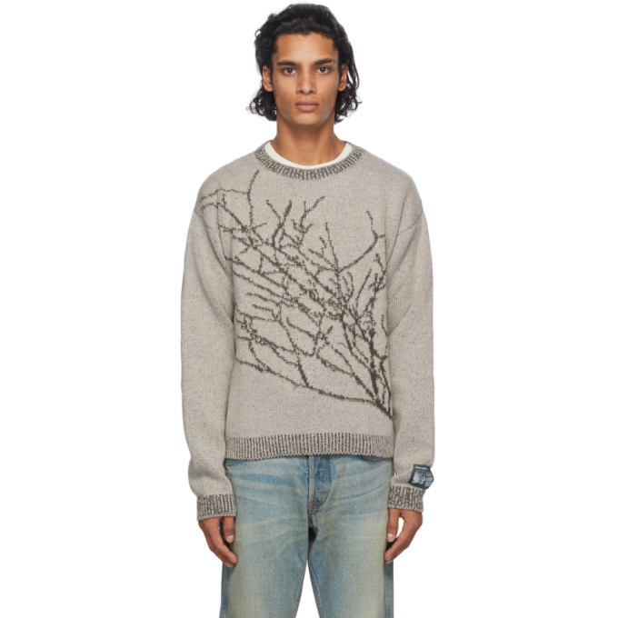 Photo: Reese Cooper Grey and Green Wool Branches Sweater