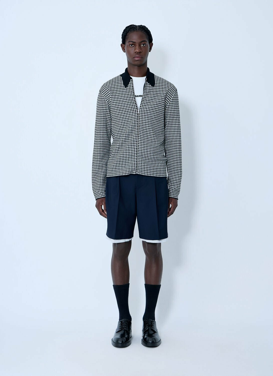 Jil Sander Houndstooth Zip-Up Shirt