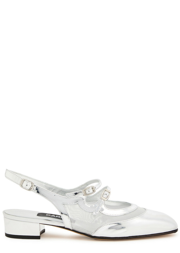Photo: Carel Peche Night Leather Slingback Mary Jane Flats Silver