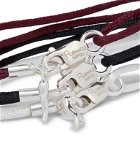 Rubinacci - Set of Three Silk Ribbon Bracelets - Burgundy