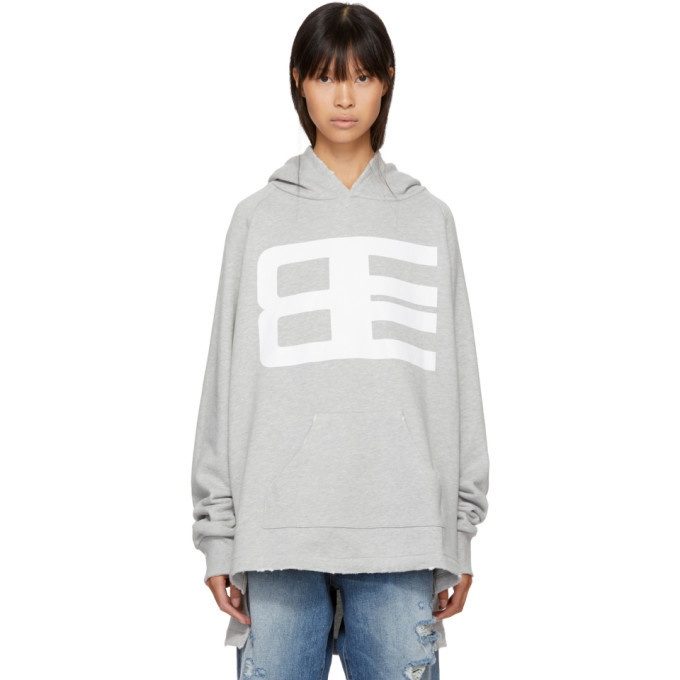 Photo: Baja East Grey Long Logo Hoodie