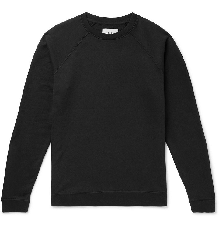 Photo: Folk - Rivet Loopback Cotton-Jersey Sweatshirt - Men - Black