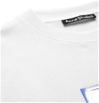 ACNE STUDIOS - Forba Oversized Iridescent Logo-Detailed Loopback Cotton-Jersey Sweatshirt - White
