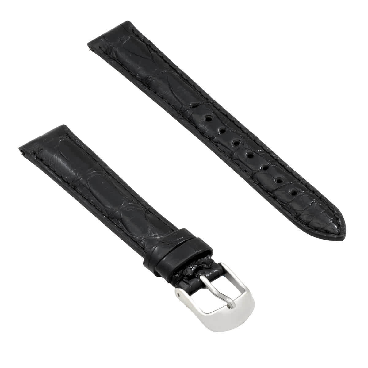 Michele 16mm Shiny Black Alligator Watch Strap on sale