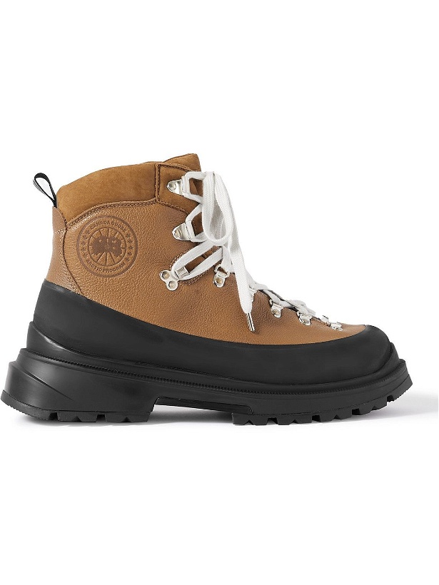 Photo: Canada Goose - Journey Rubber and Nubuck-Trimmed Full-Grain Leather Hiking Boots - Brown