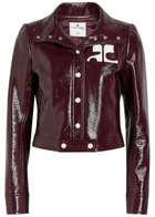 Courrèges Reedition Crinkled Vinyl Jacket Burgundy
