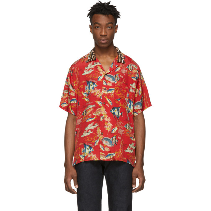 R13 Red Hawaiian Short Sleeve Shirt R13