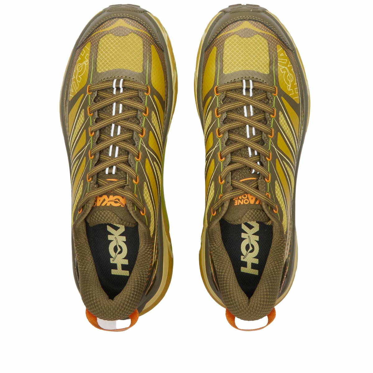 Hoka One One Mafate Speed 2 Sneakers in Dark Olive/Golden